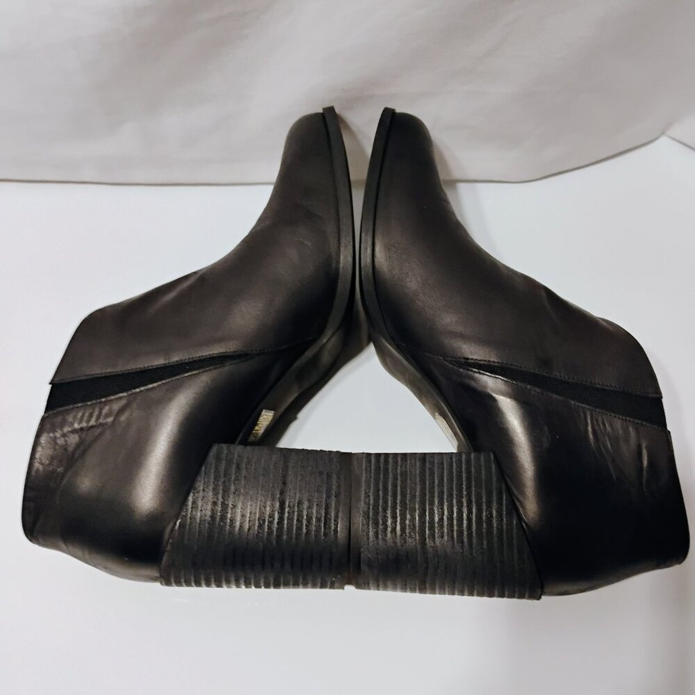 Free People Booties Ankle Boots Terrah Leather Chunky Heel Pull Slip On Black 41 - Picture 5 of 11